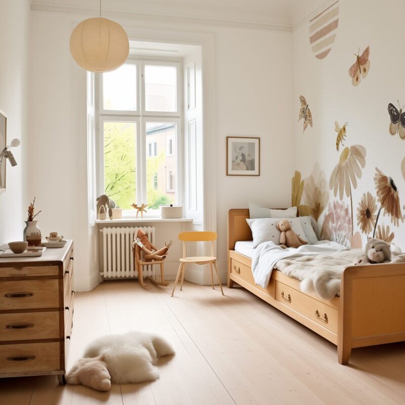 papier-peint-panoramique-fille-fleurs