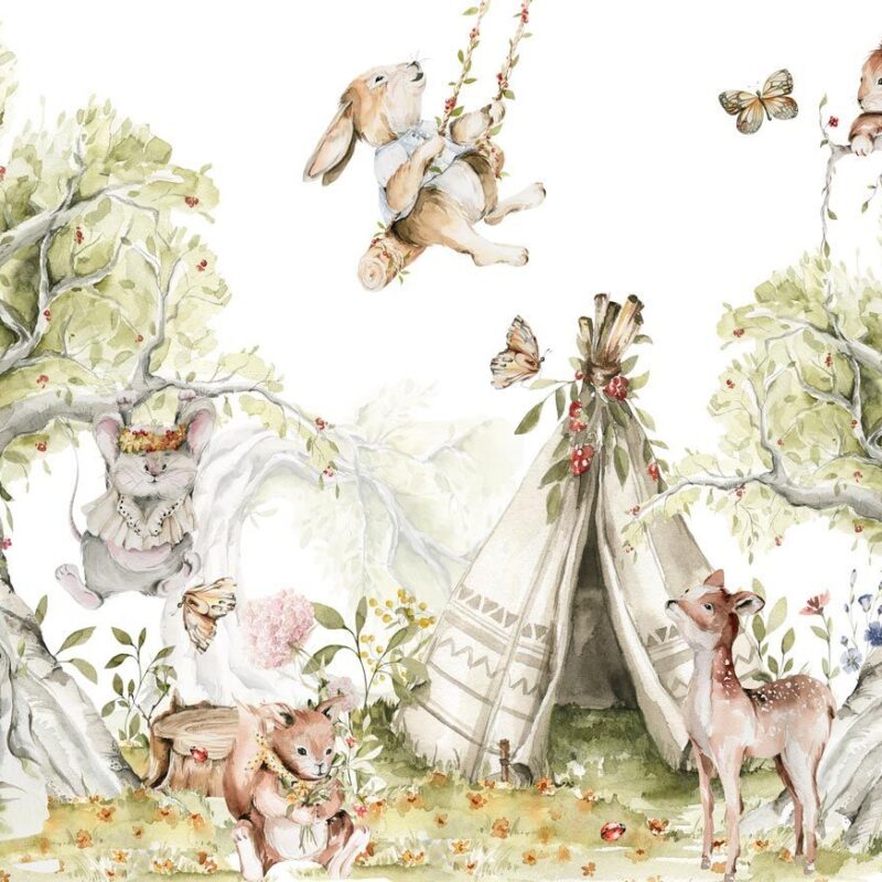 papier-peint-panoramique-foret-bébé