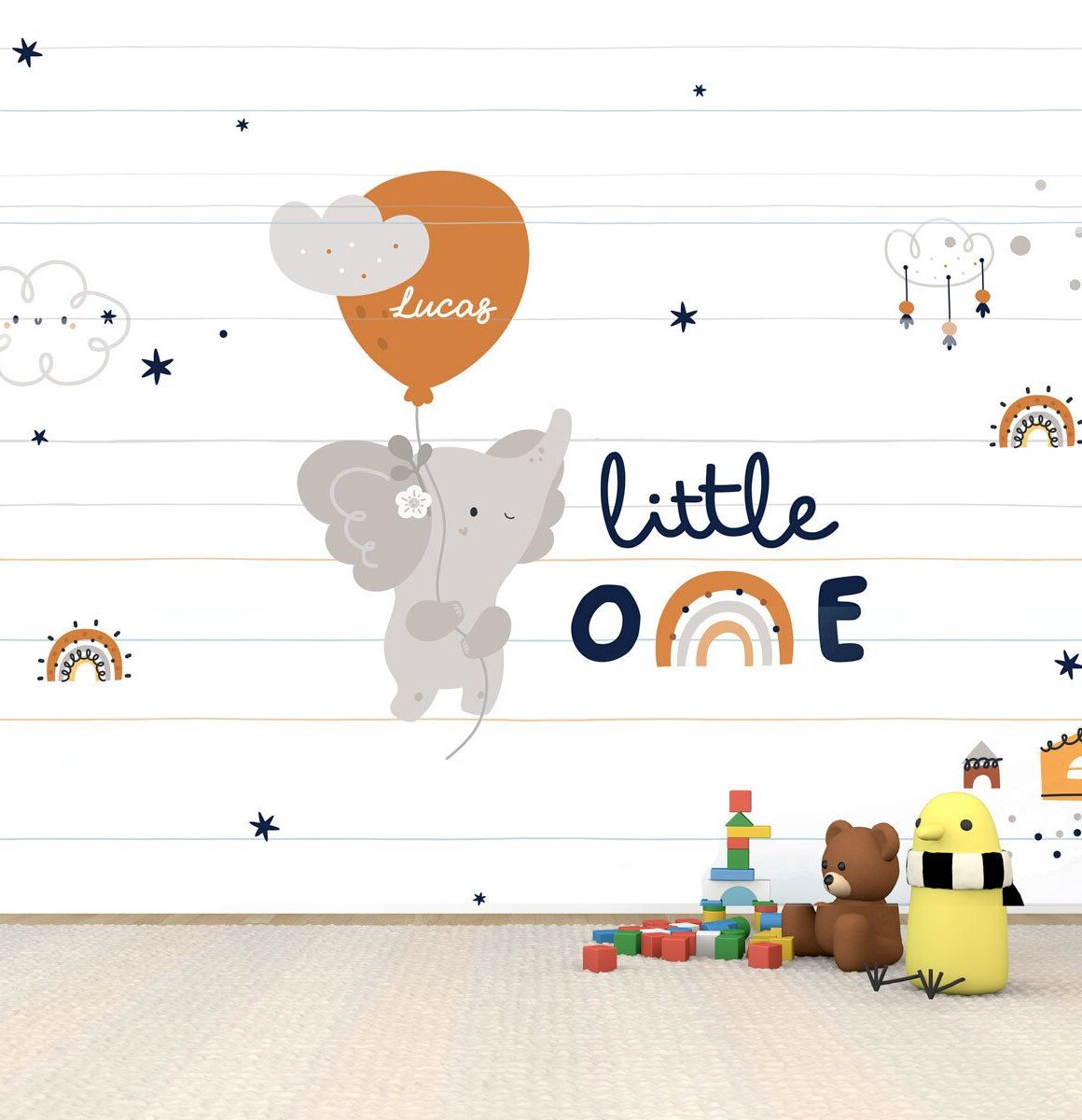 papier-peint-personnalisé-elephant-orange