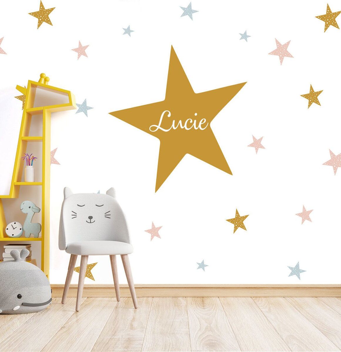 papier-peint-personnalisé-etoile-fille