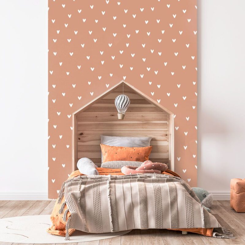 Papier peint petit coeur saumon – Image 3