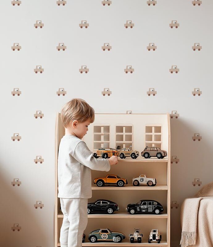 papier-peint-petites-voitures-beige