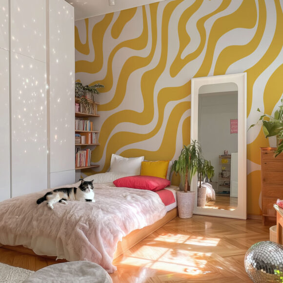 papier peint pop jaune