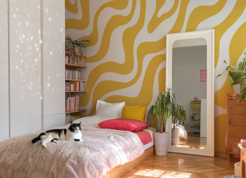 papier peint pop jaune