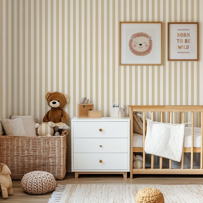 papier-peint-rayure-beige
