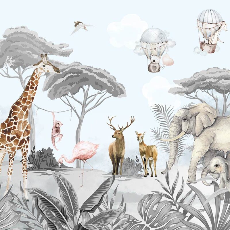 papier-peint-safari-bleu