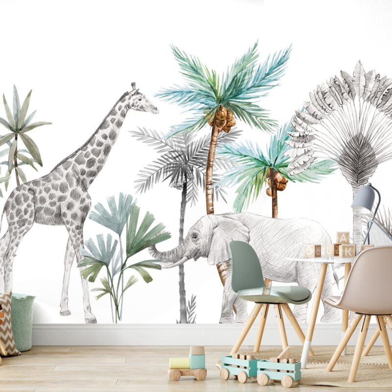 papier-peint-safari-chambre-enfant