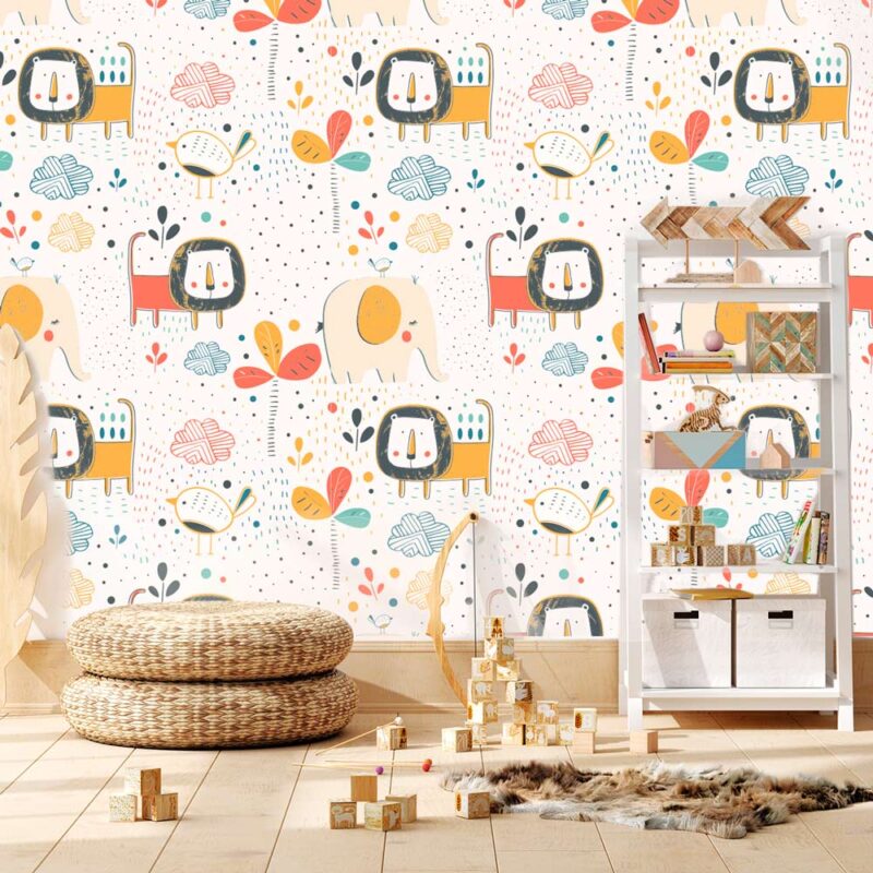 papier-peint-safari-coloré