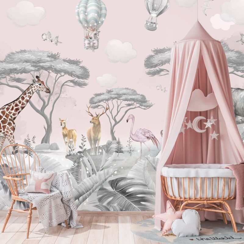 papier-peint-safari-fille