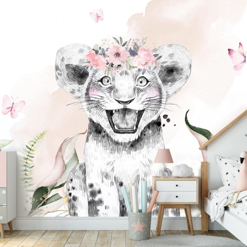 papier-peint-safari-fille