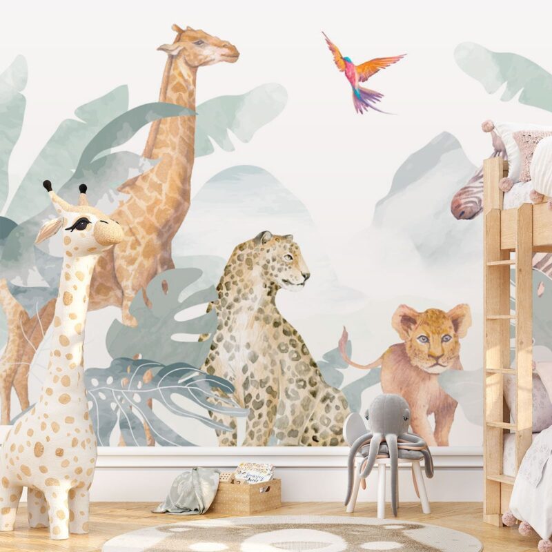 papier-peint-safari-pour-enfant