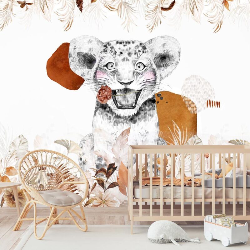 papier-peint-safari-terracotta