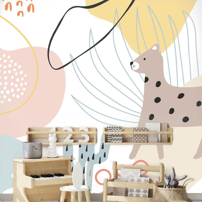 Papier peint feuille tropicale abstrait pour enfant – Image 2