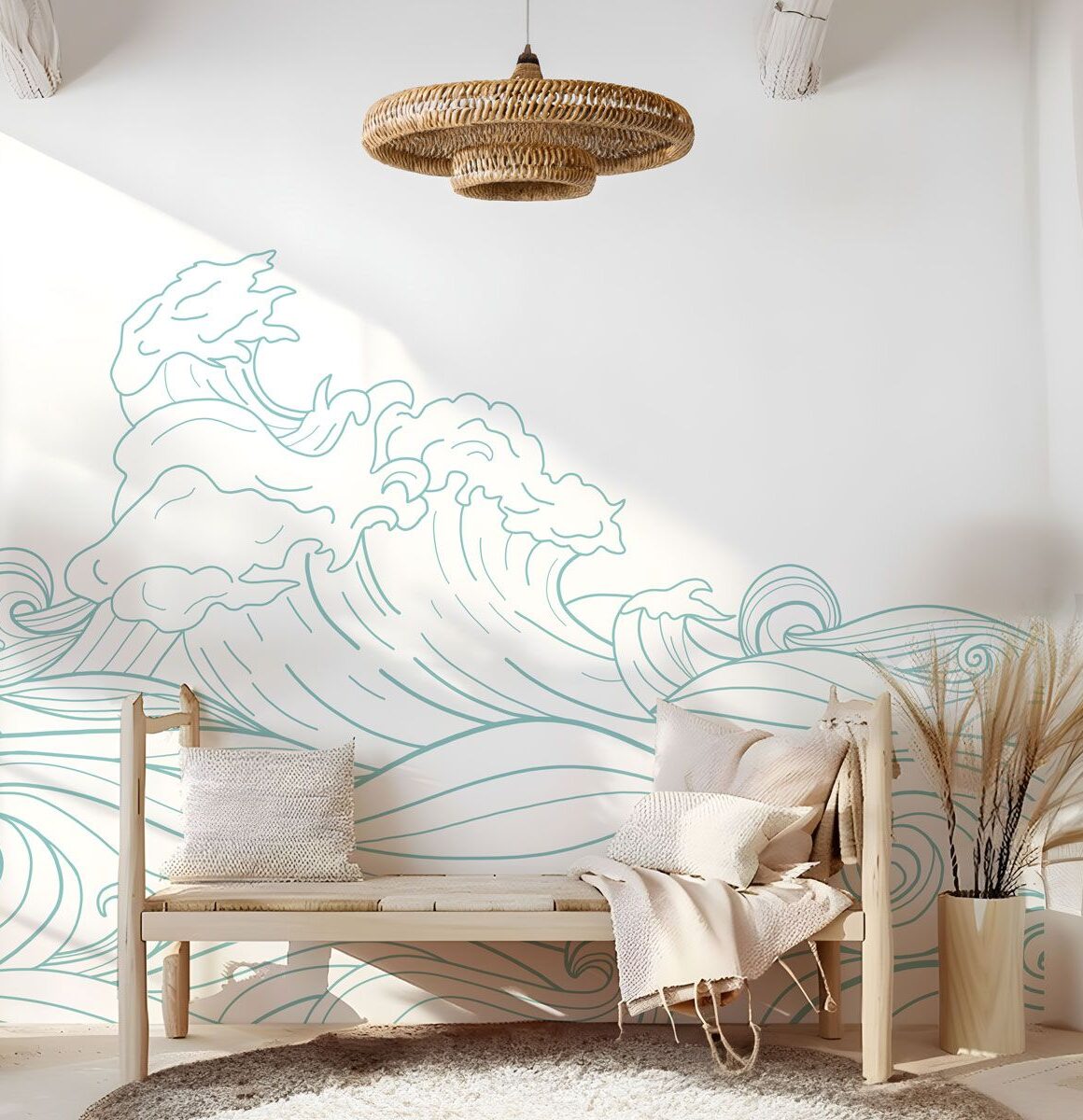 papier peint vague panoramique