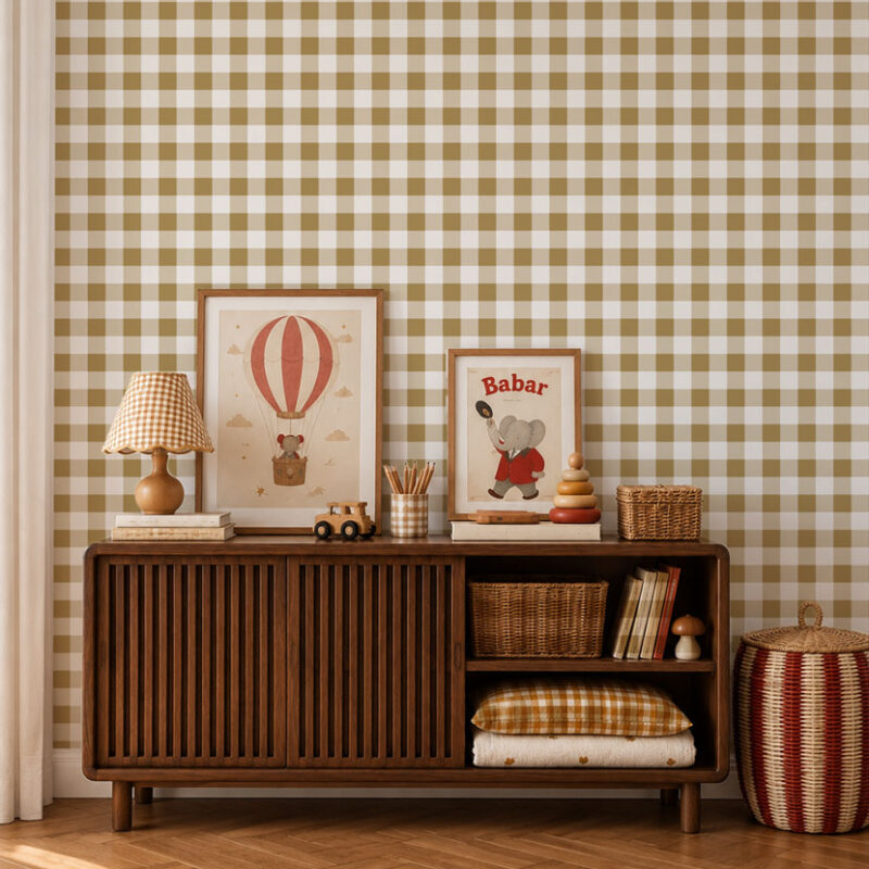 papier-peint-vichy-moutarde