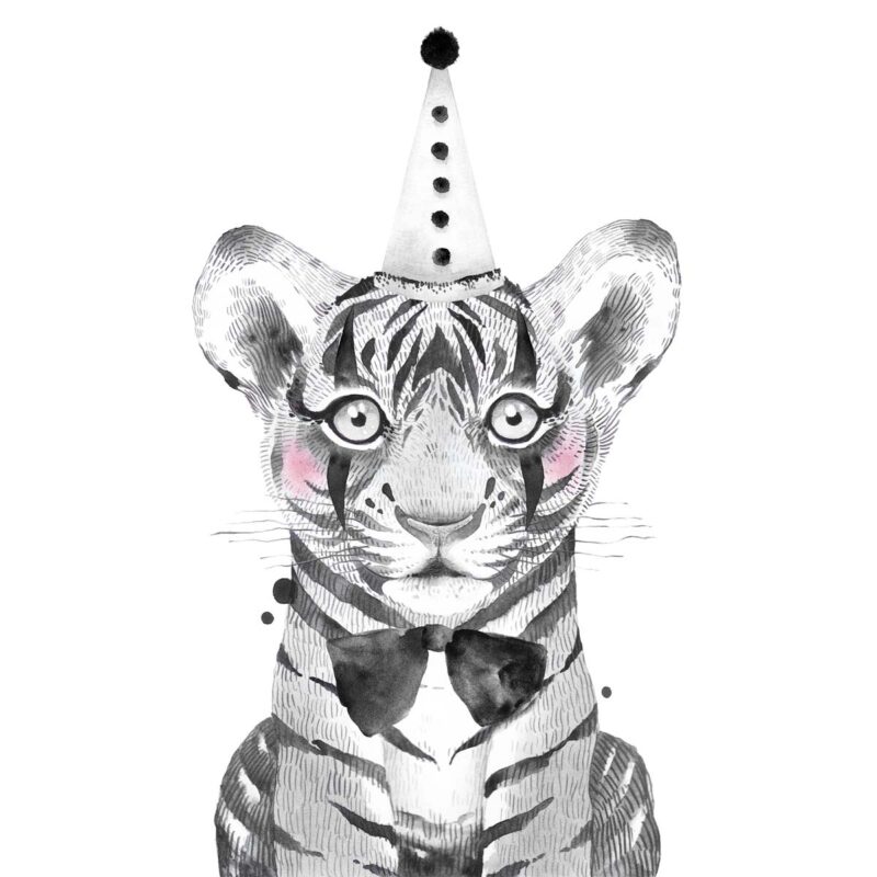 Papier peint portrait tigre de cirque pour enfant – Image 2