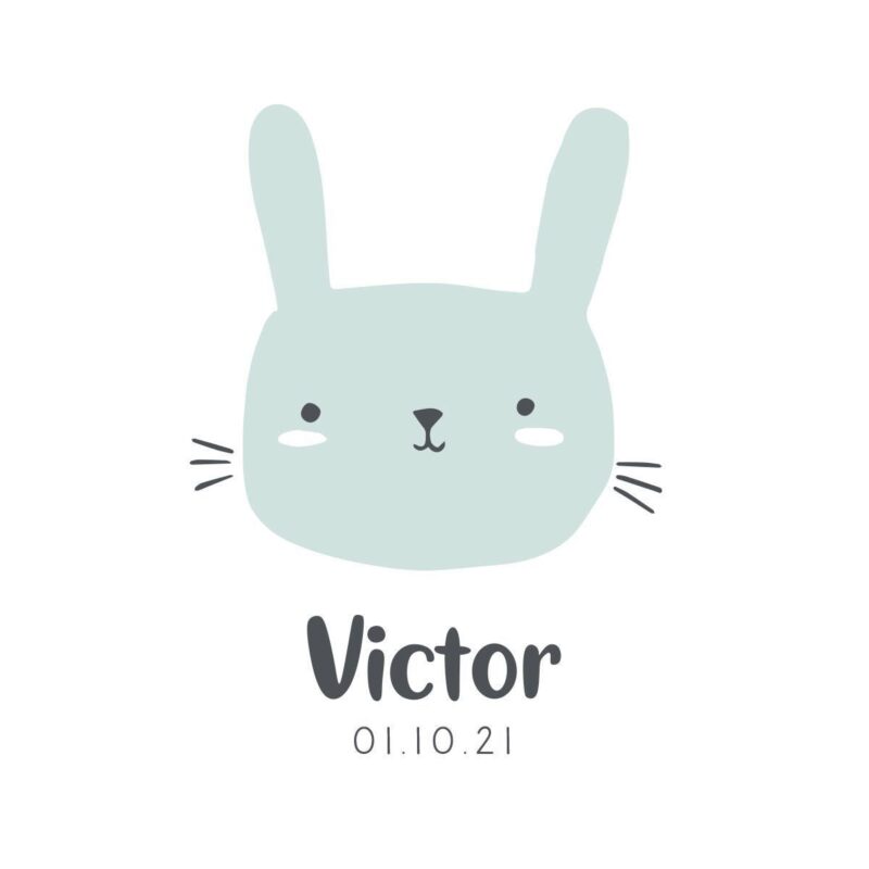 Sticker mural lapin personnalisé – Image 2