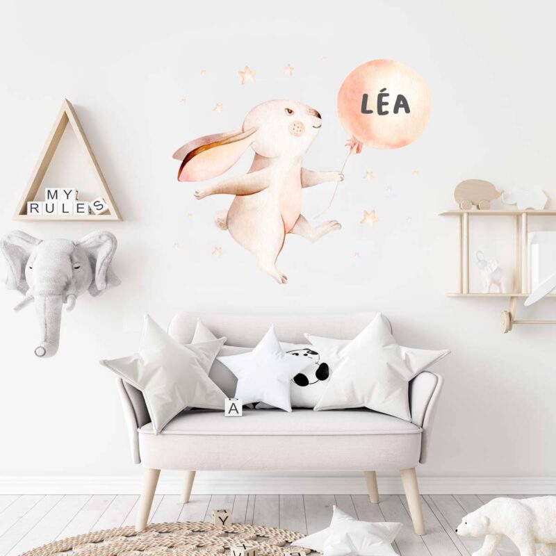 sticker-lapin-enfant-personnalisé