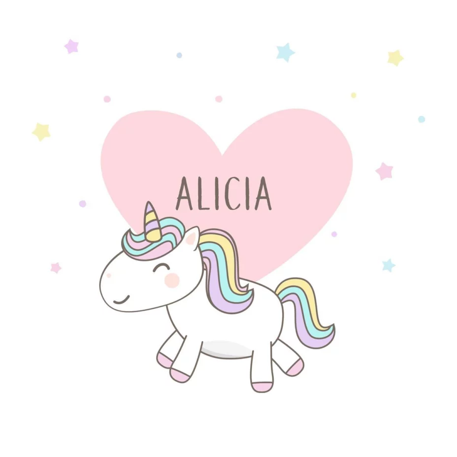 Kit Déco Chambre Enfant - Carrousel Licorne + Stickers Prénom Personnalisable, Neuf