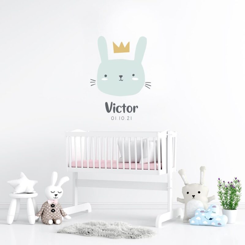 sticker-mural-lapin-personnalisé