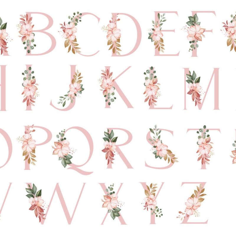 sticker-mural-lettre-à-fleur