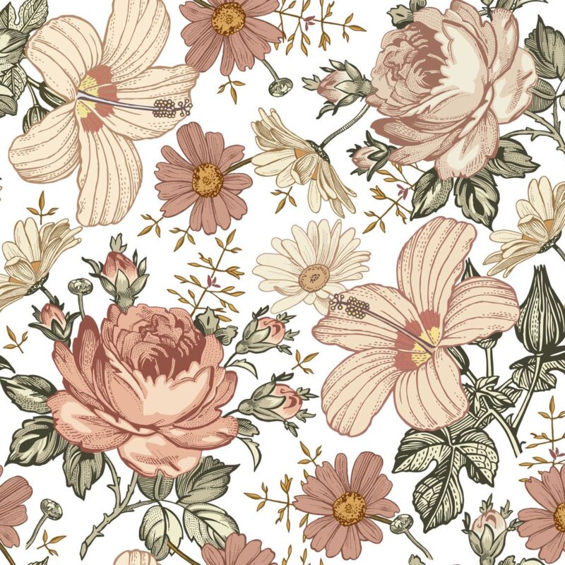 tapisserie-fleurs-vintage-rose