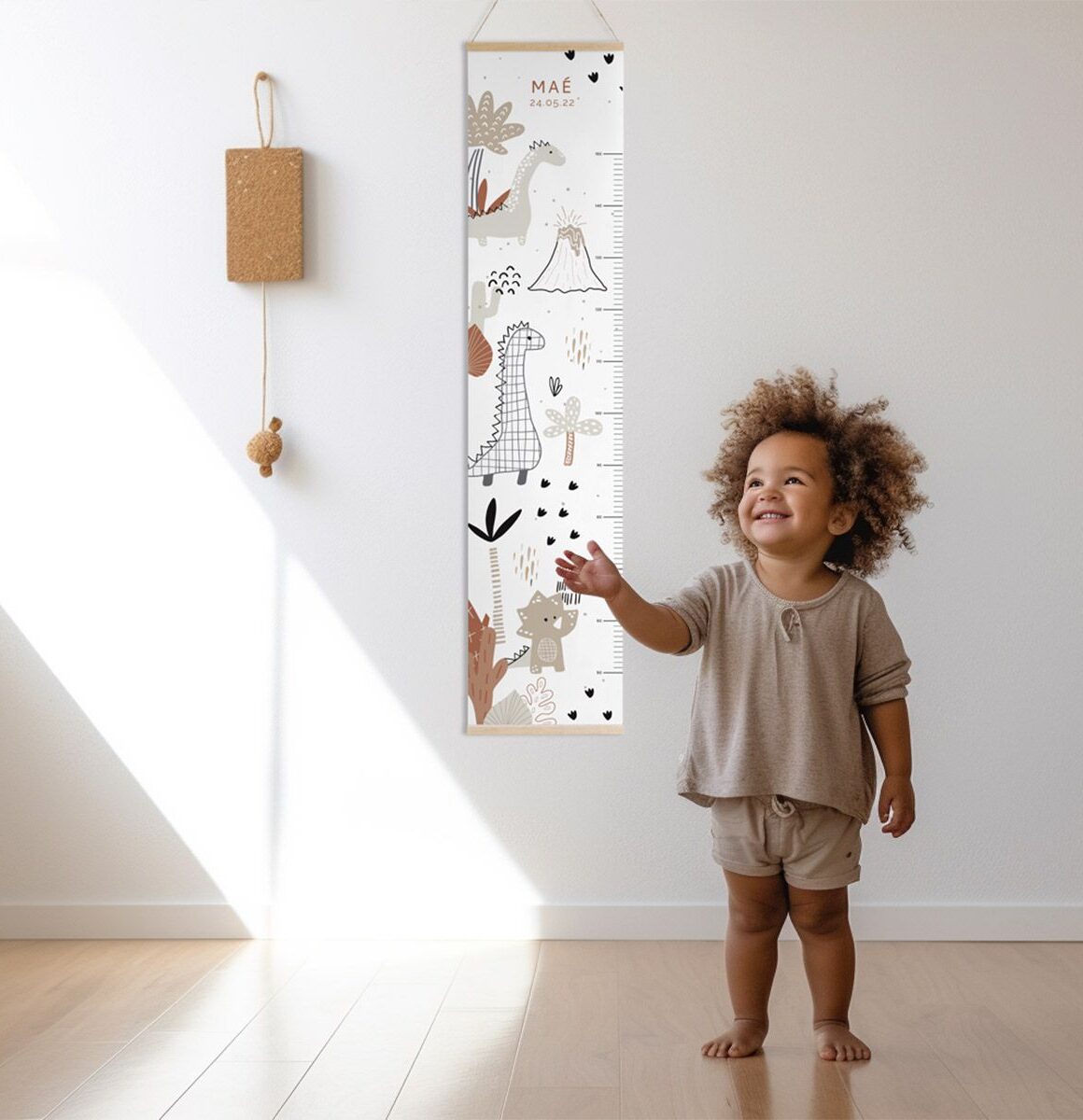 Toise Murale En Bois Pour Bébé Animaux De Forêt - 50-180 Cm Avec Motif Charmant | Hurra Ich Wachse