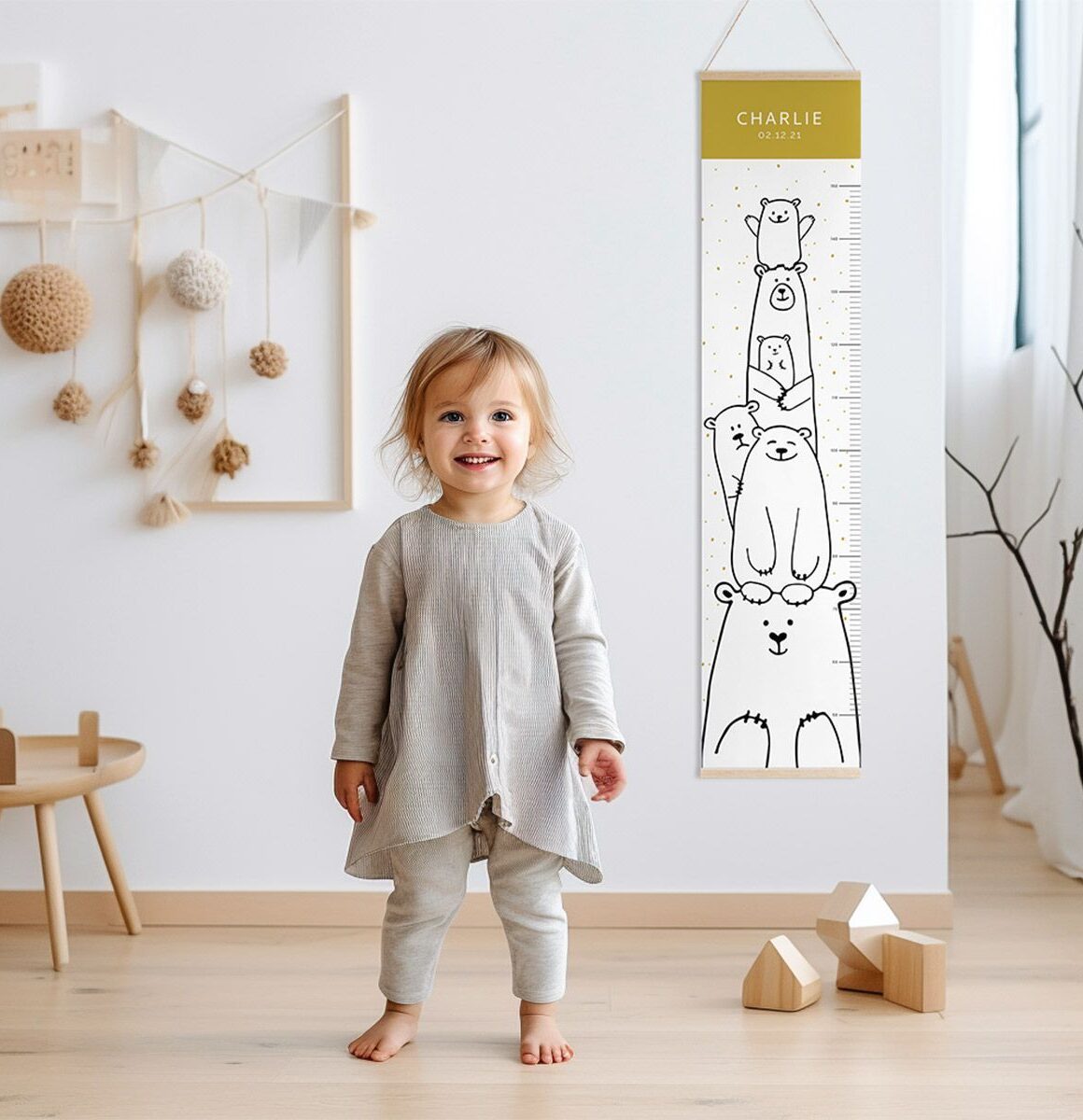 Toise en bois pour bébé - Tableau de mesure pour enfants - Décoration pour chambre d'enfant - Toises en bois naturel - Règle murale en bois naturel comme puzzle Toise en bois pour bébé - Tableau de mesure pour enfants - Décoration pour chambre d'enfant - Toises en bois naturel - Règle murale en bois naturel comme puzzle